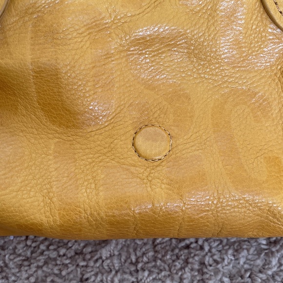 Marc by Marc Jacobs Bag Embossed Leather Satchel Honey Mustard Yellow - Picture 15 of 16